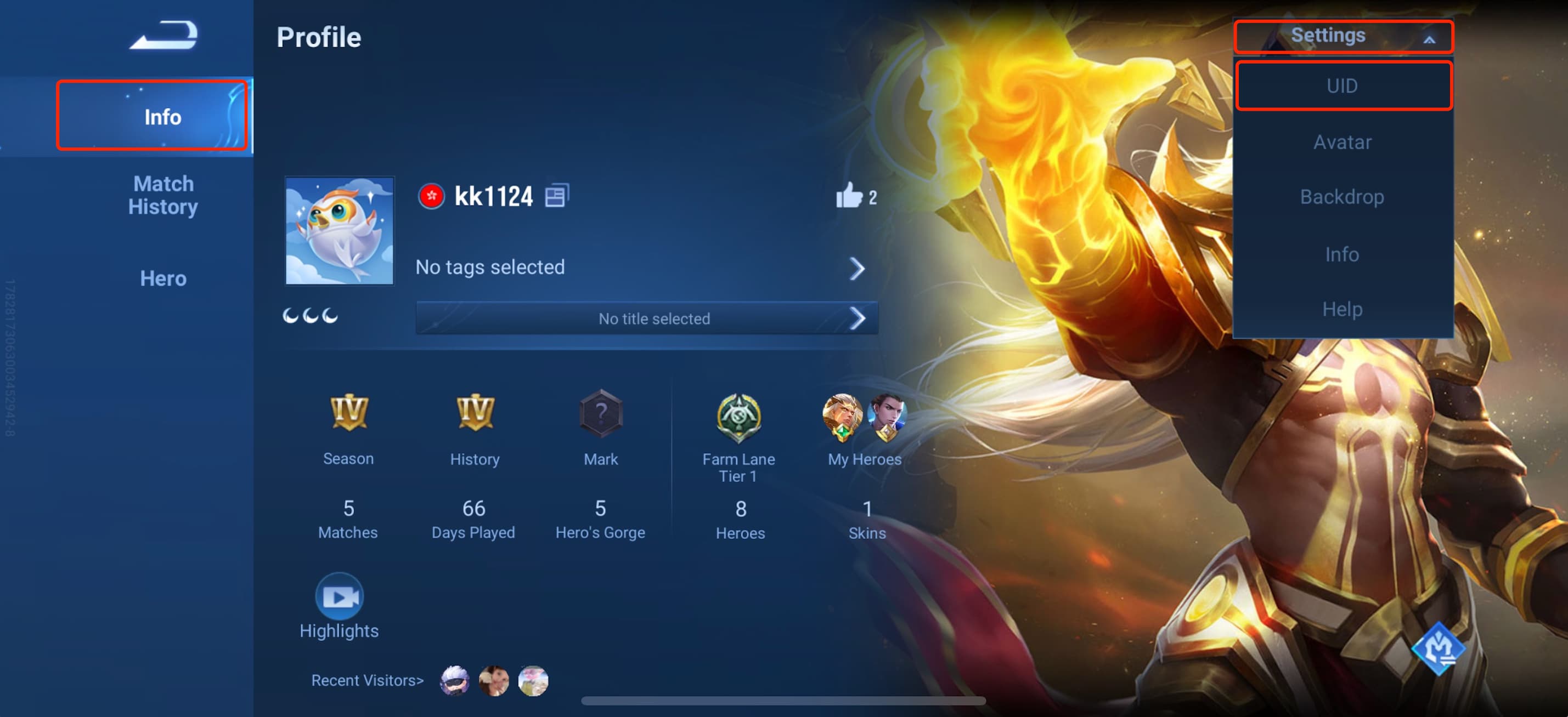 Honor of Kings ID step 1